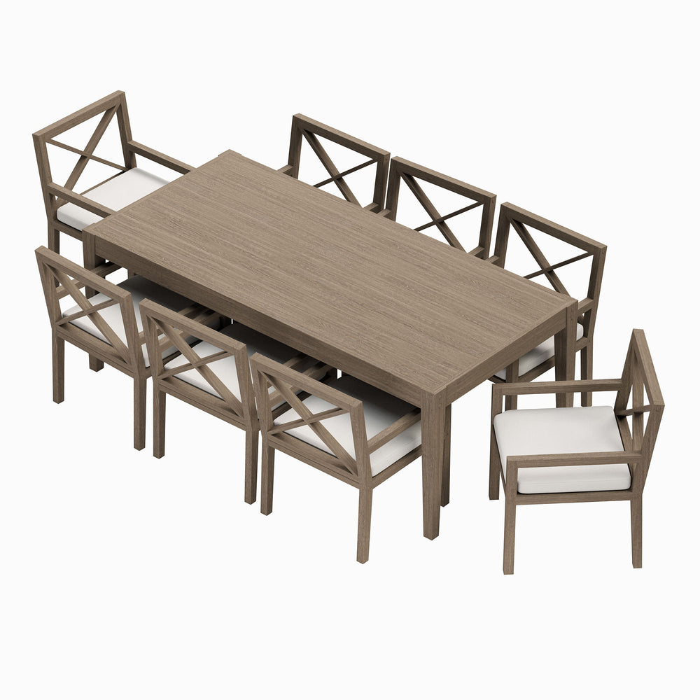 Northlake 9 - Piece Outdoor Teak Wood Dining Set - From Where Finds - 
