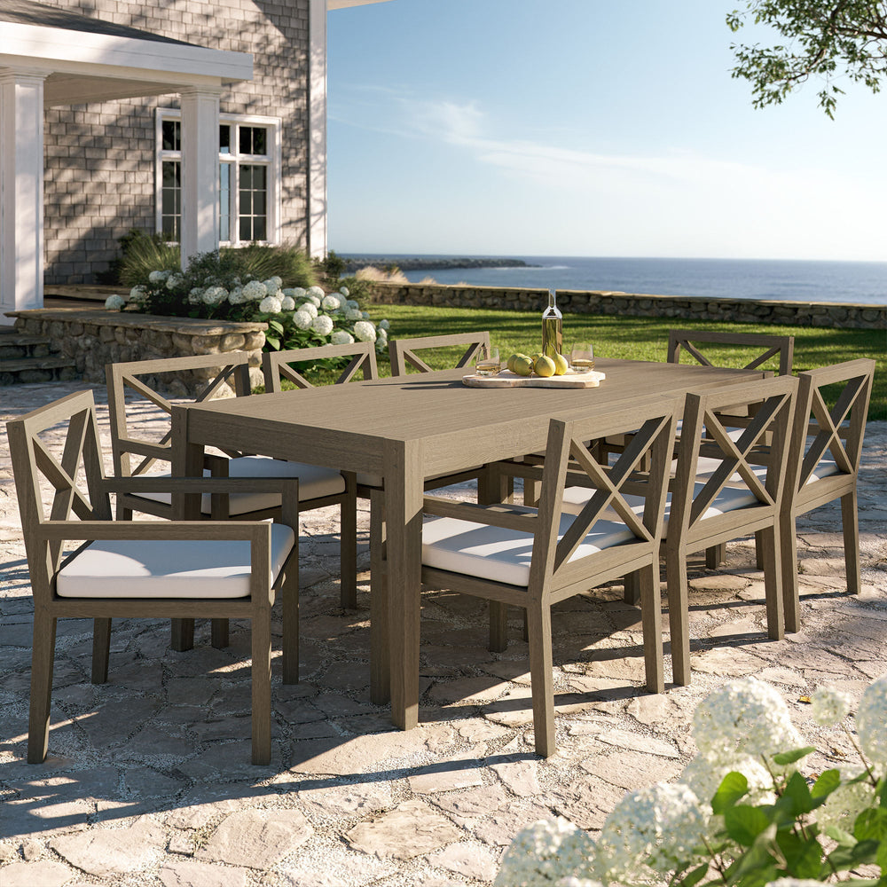 Northlake 9 - Piece Outdoor Teak Wood Dining Set - From Where Finds - 