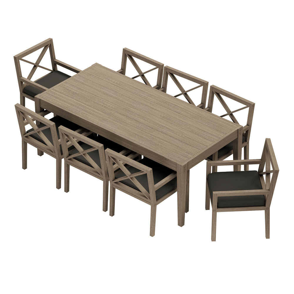 Northlake 9 - Piece Outdoor Teak Wood Dining Set - From Where Finds - 
