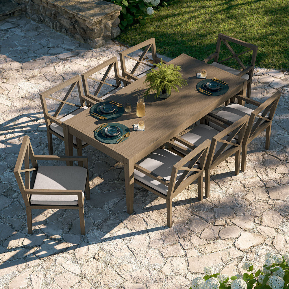 Northlake 9 - Piece Outdoor Teak Wood Dining Set - From Where Finds - 