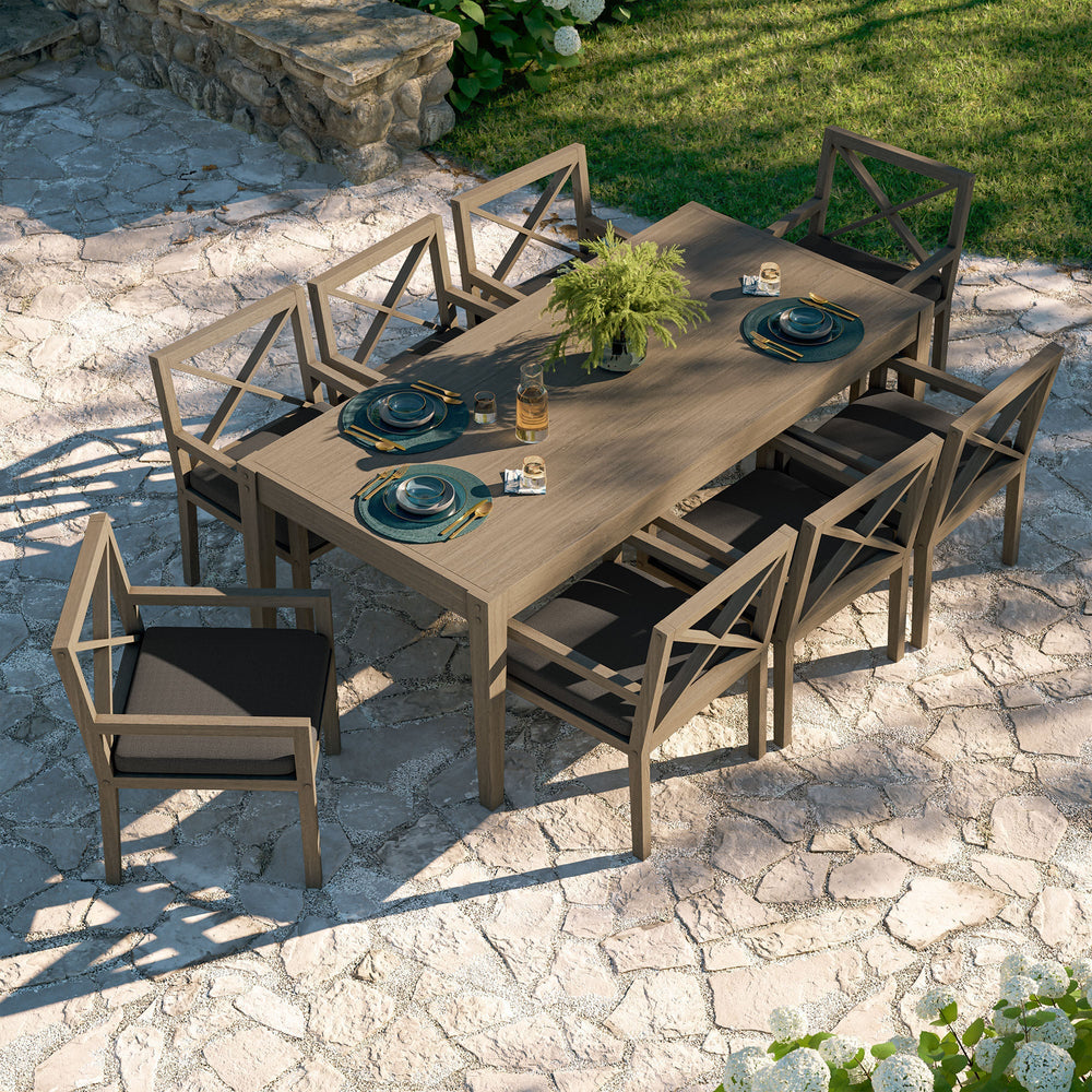 Northlake 9 - Piece Outdoor Teak Wood Dining Set - From Where Finds - 