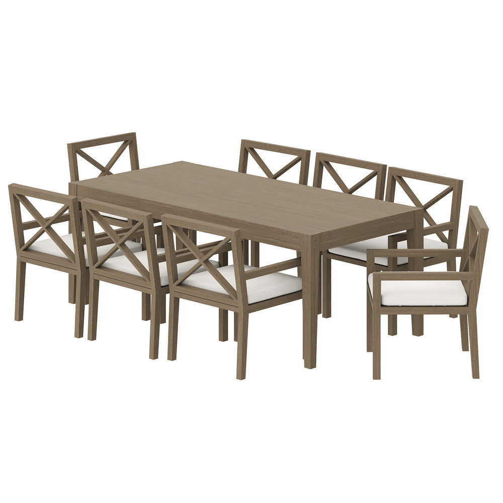 Northlake 9 - Piece Outdoor Teak Wood Dining Set - From Where Finds - 