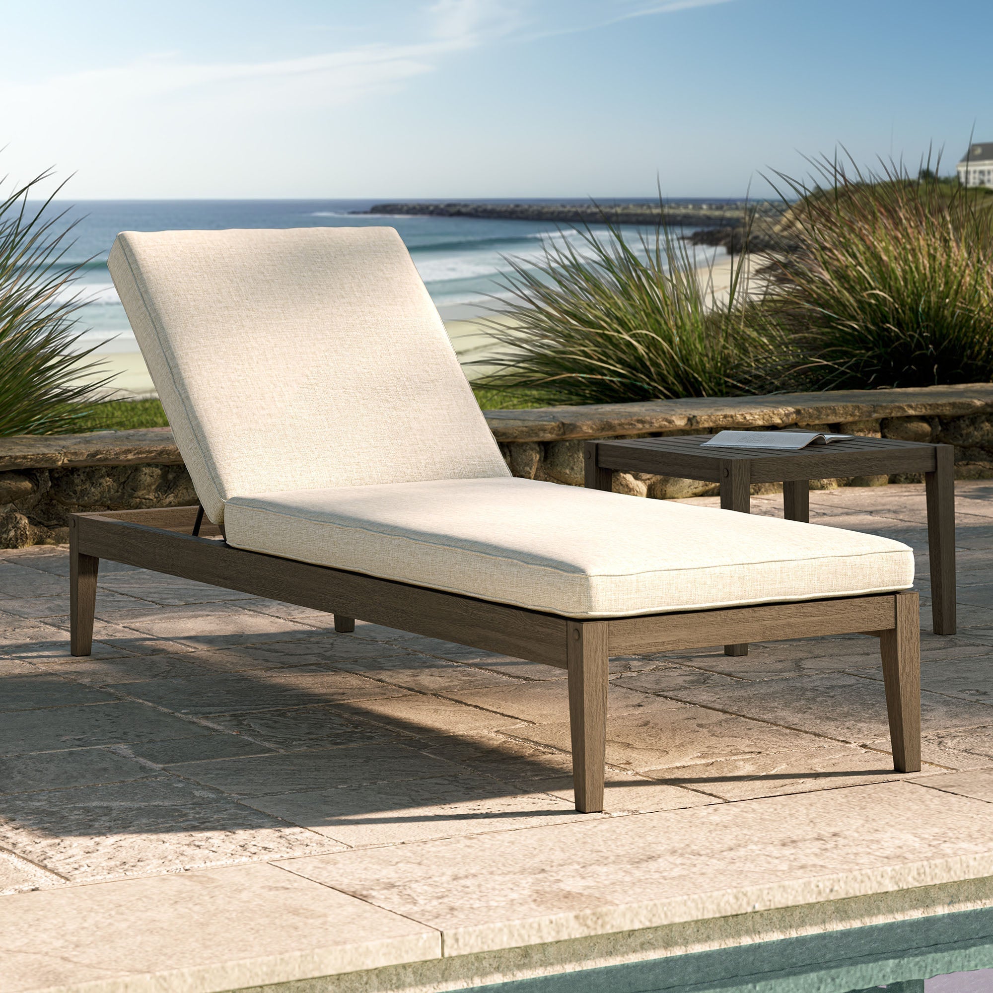 Northlake Outdoor Teak Chaise Lounge - From Where Finds - 