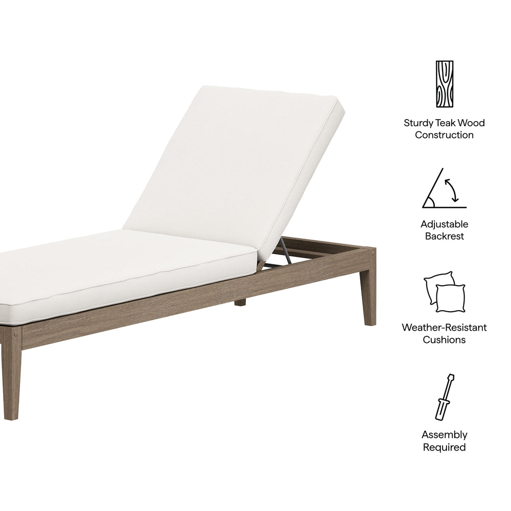 Northlake Outdoor Teak Chaise Lounge - From Where Finds - 