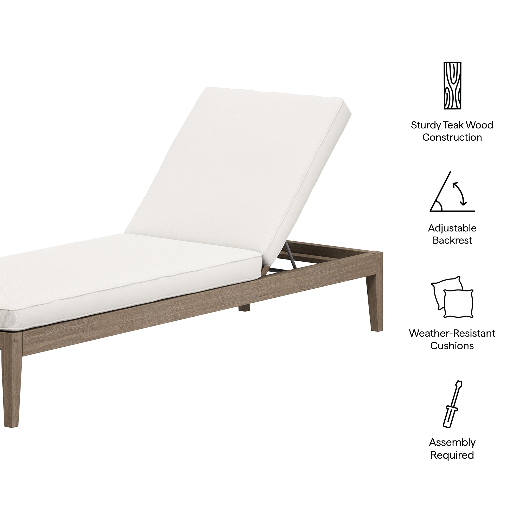 Northlake Outdoor Teak Chaise Lounge - From Where Finds - 