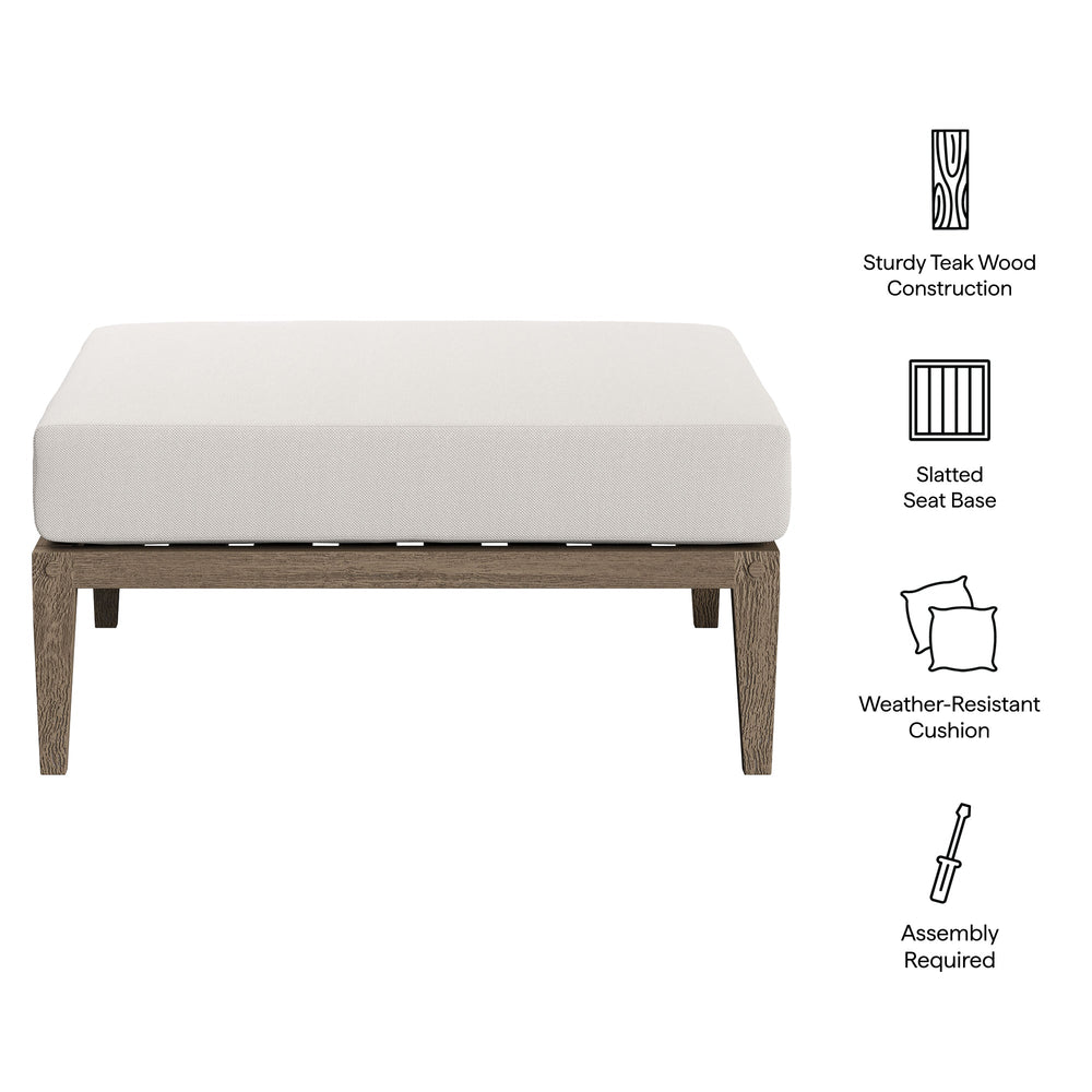 Northlake Outdoor Teak Ottoman - From Where Finds - 