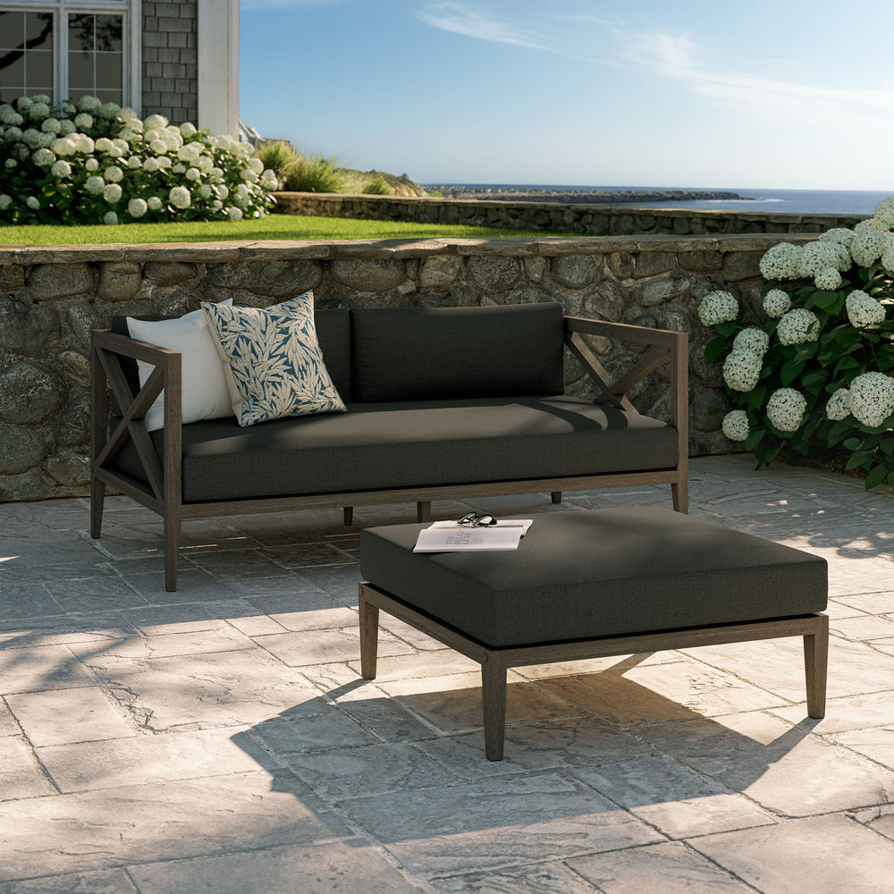 Northlake Outdoor Teak Wood Loveseat and Ottoman Set - From Where Finds - 