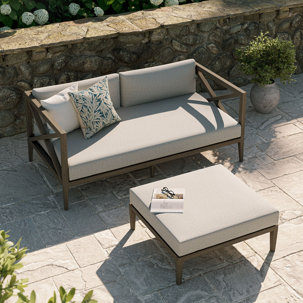 Northlake Outdoor Teak Wood Loveseat and Ottoman Set - From Where Finds - 