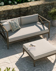 Northlake Outdoor Teak Wood Loveseat and Ottoman Set - From Where Finds - 