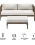 Northlake Outdoor Teak Wood Loveseat and Ottoman Set - From Where Finds - 