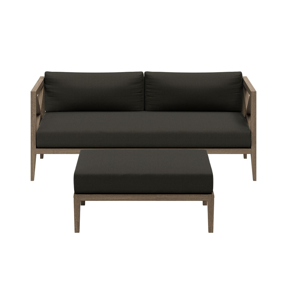 Northlake Outdoor Teak Wood Loveseat and Ottoman Set - From Where Finds - 