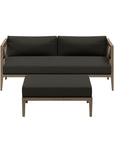 Northlake Outdoor Teak Wood Loveseat and Ottoman Set - From Where Finds - 