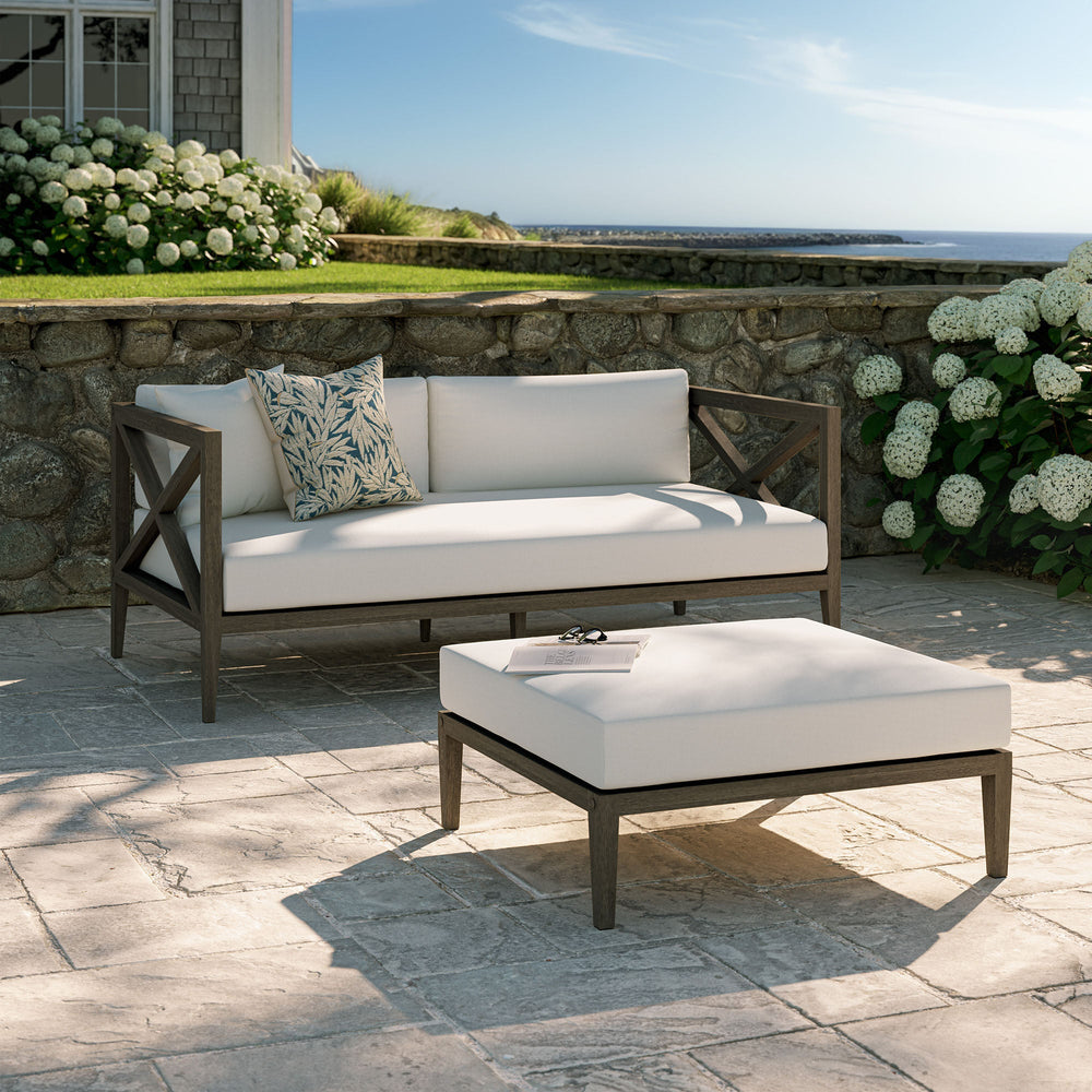 Northlake Outdoor Teak Wood Loveseat and Ottoman Set - From Where Finds - 