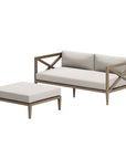 Northlake Outdoor Teak Wood Loveseat and Ottoman Set - From Where Finds - 