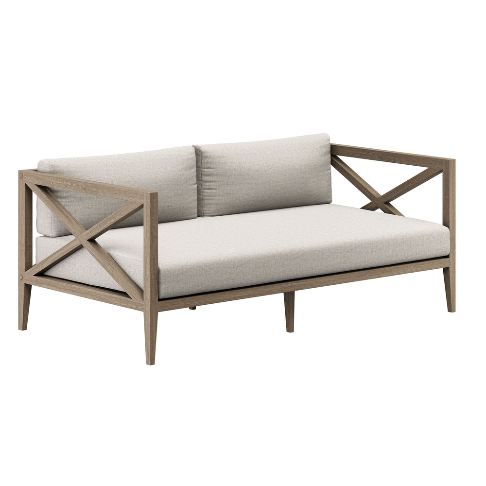 Northlake Outdoor Teak Wood Loveseat and Ottoman Set - From Where Finds - 