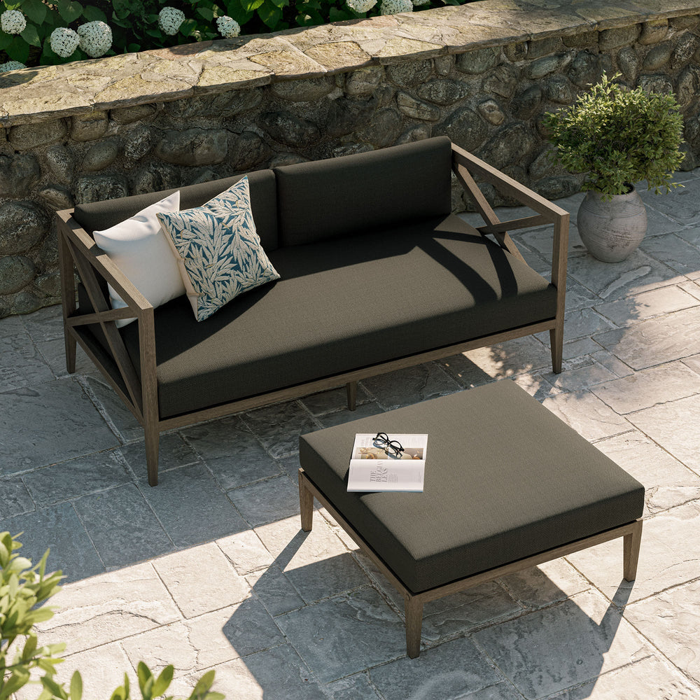 Northlake Outdoor Teak Wood Loveseat and Ottoman Set - From Where Finds - 