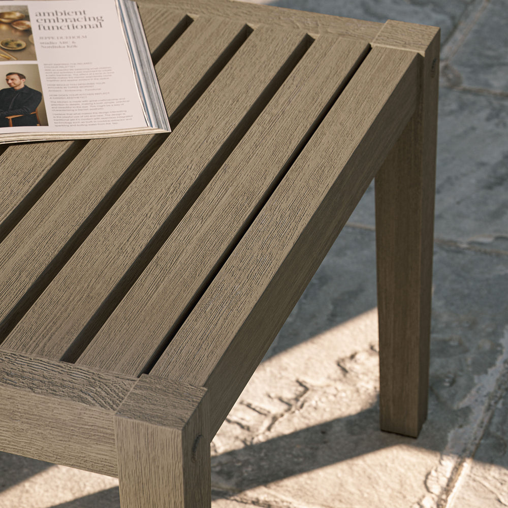Northlake Square Outdoor Patio Teak Side Table - From Where Finds - 