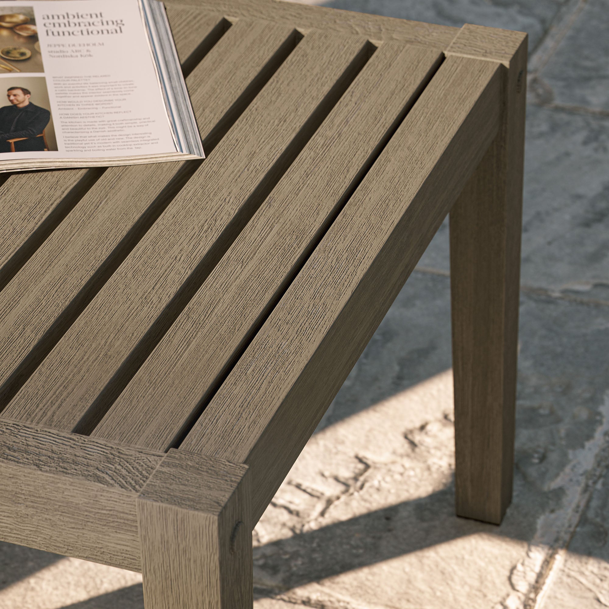 Northlake Square Outdoor Patio Teak Side Table - From Where Finds - 