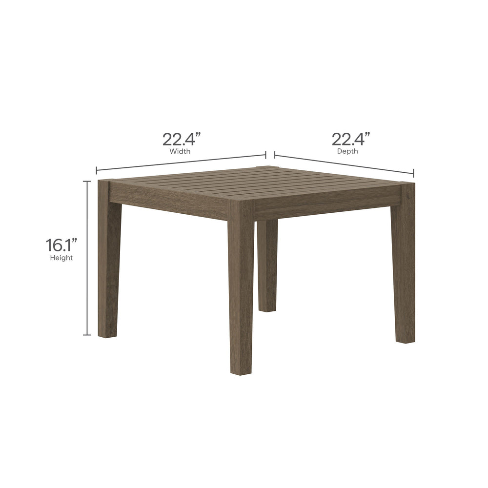 Northlake Square Outdoor Patio Teak Side Table - From Where Finds - 