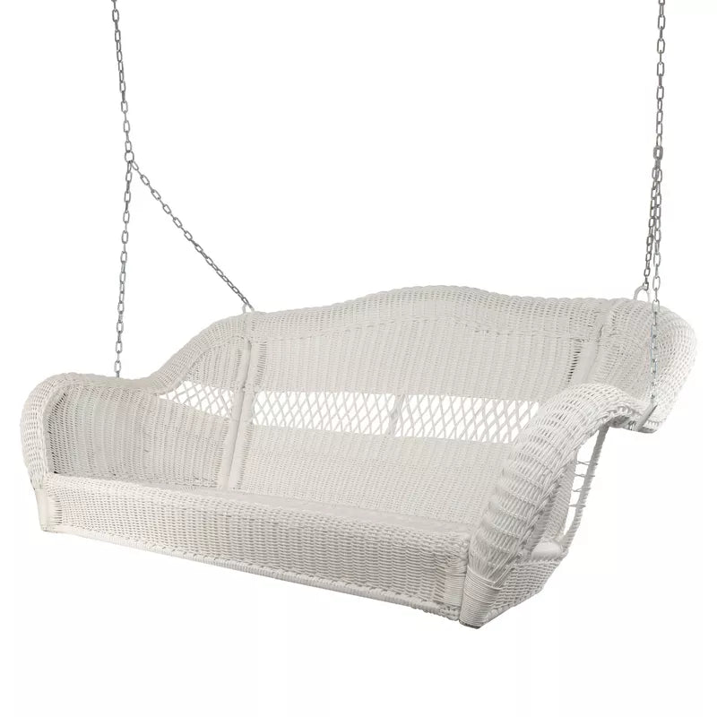 Northlight 28" x 50" Hand Woven Wicker Outdoor Porch Swing - White - From Where - 