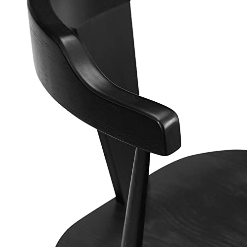 Oak Wood Black Dining Room Chair - From Where - 