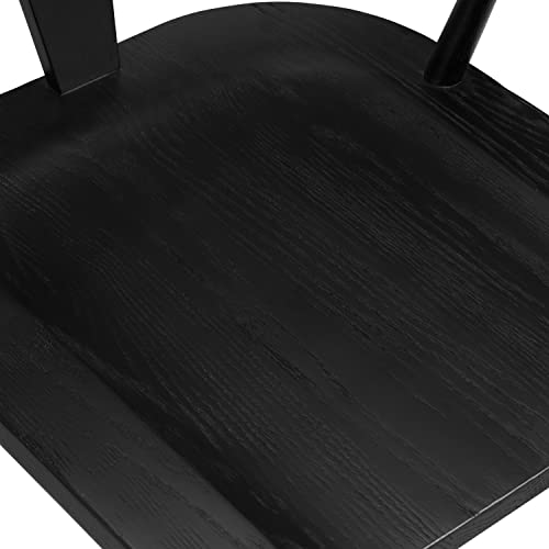 Oak Wood Black Dining Room Chair - From Where - 
