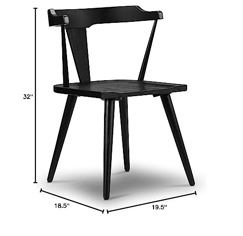 Oak Wood Black Dining Room Chair - From Where - 