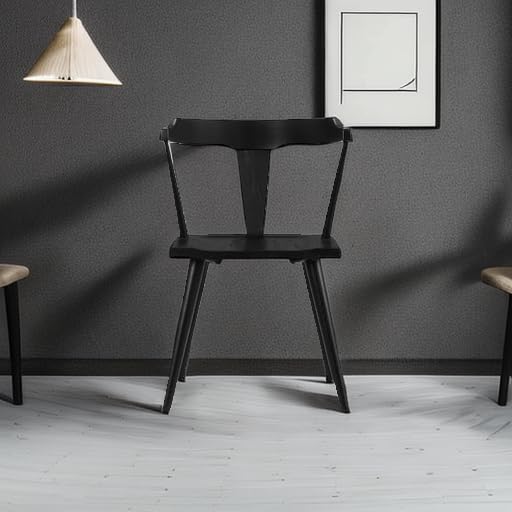 Oak Wood Black Dining Room Chair - From Where - 