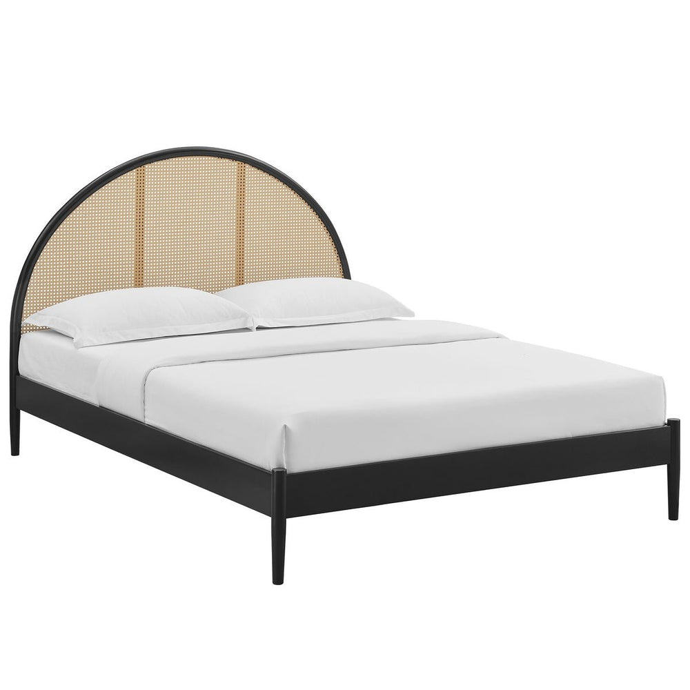 Odette Queen Arched Rattan Cane Platform Bed - From Where Finds - 