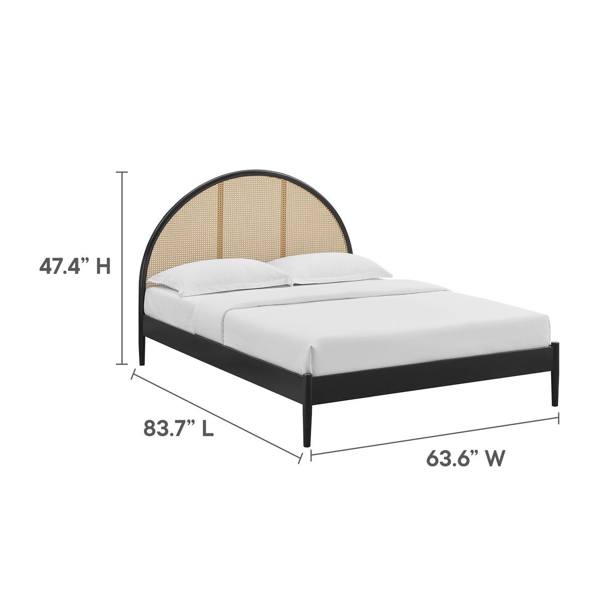 Odette Queen Arched Rattan Cane Platform Bed - From Where Finds - 