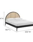 Odette Queen Arched Rattan Cane Platform Bed - From Where Finds - 
