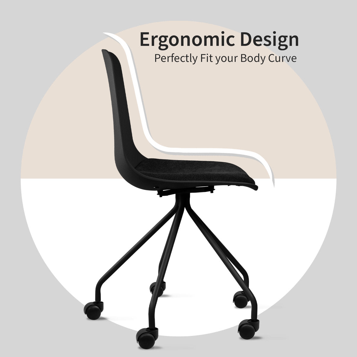 Office Chair with Fabric Cushion - From Where - 