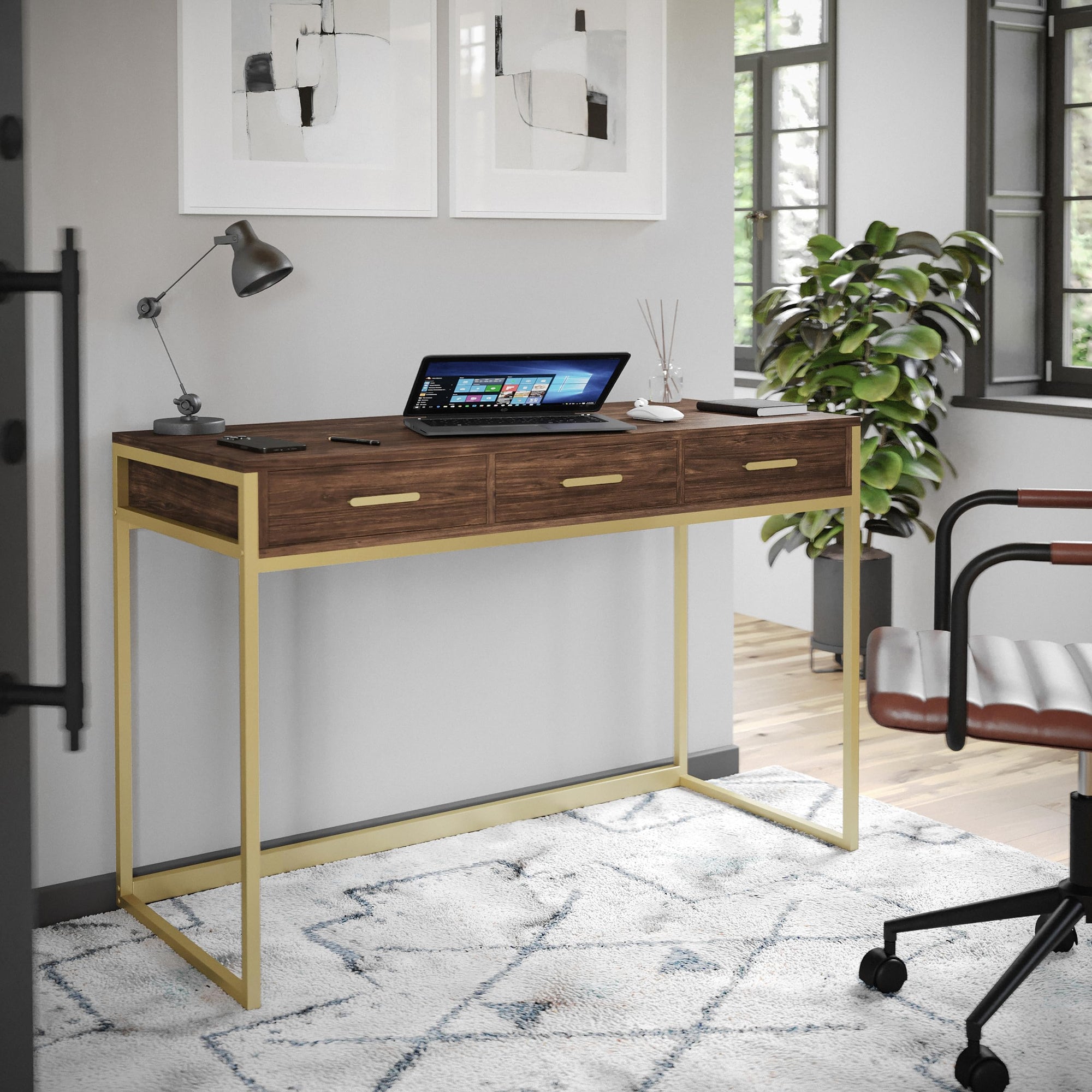 Office Desk with 3 Drawers - From Where Finds - 