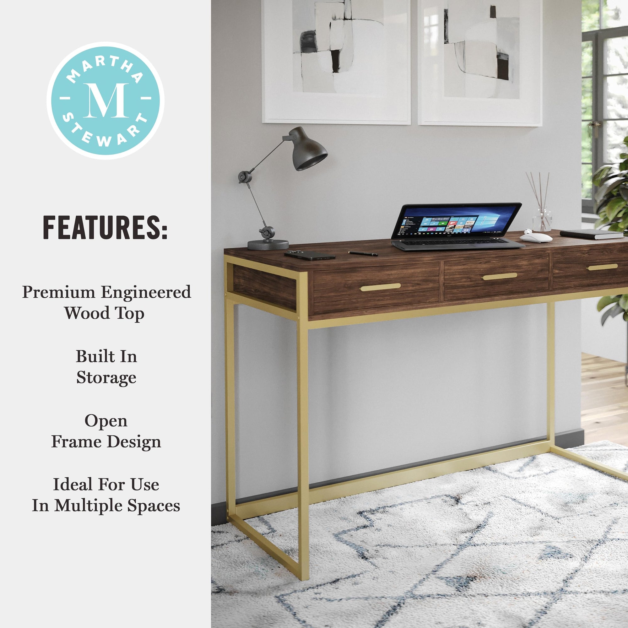 Office Desk with 3 Drawers - From Where Finds - 