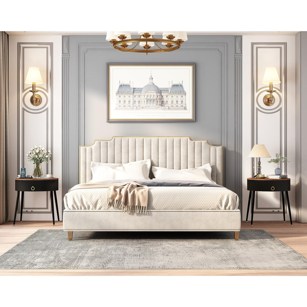 OIOG Side Tables Set of 2, Round Nightstand with Drawer, Modern Bedside End Tables for Small Space, Living Room, Bedroom, Office, Dorm, Rustic Brown and Black - From Where - 