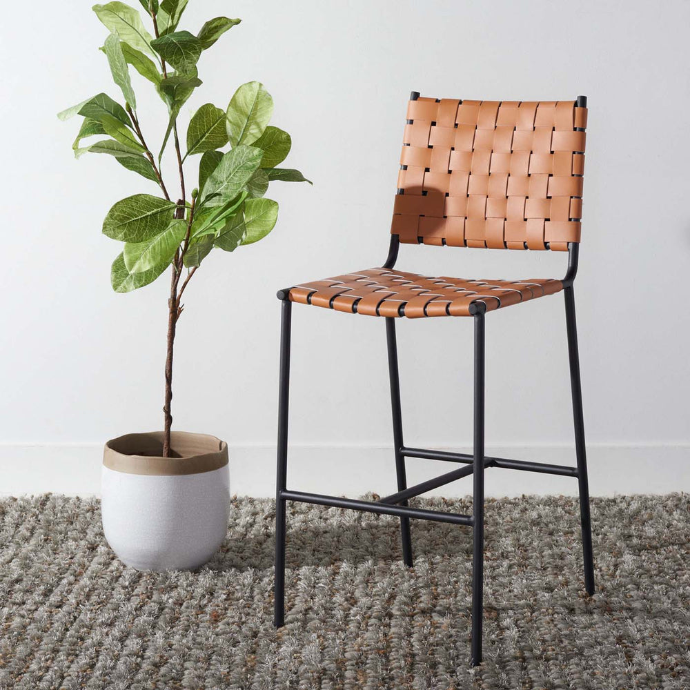 Olenna Woven Counter Stool - From Where -