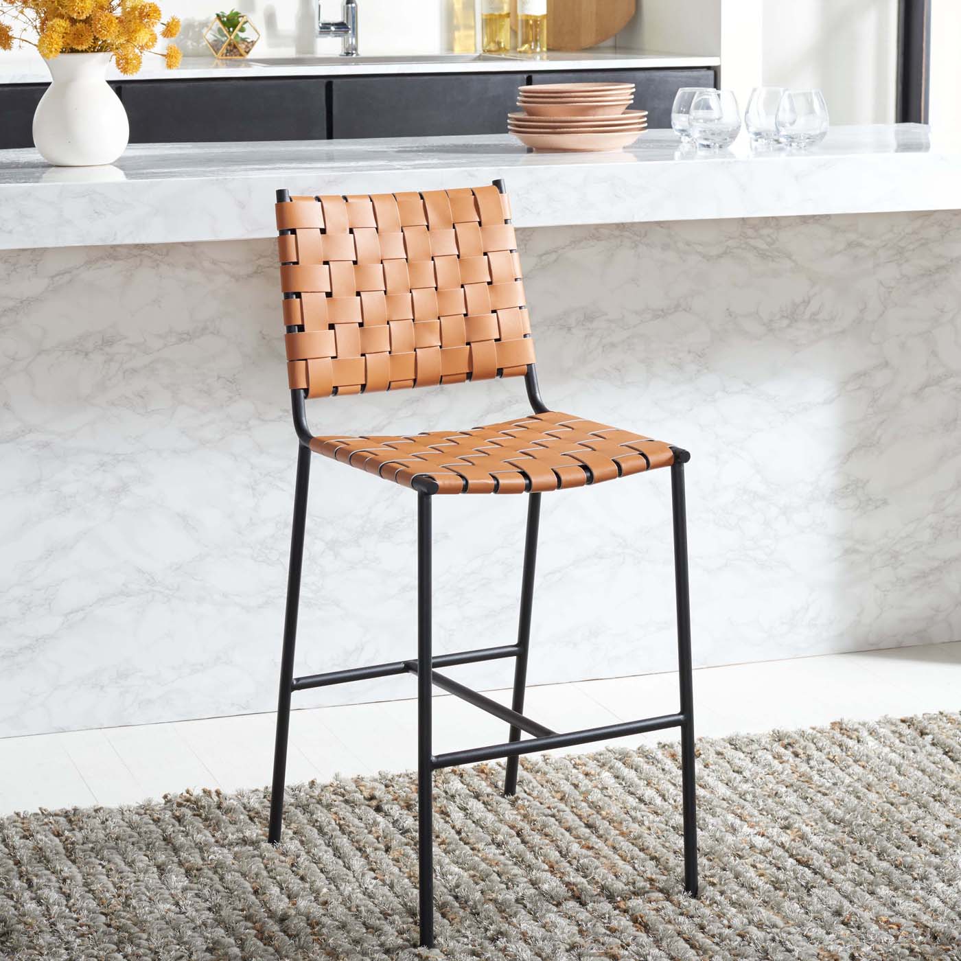 Olenna Woven Counter Stool - From Where - 