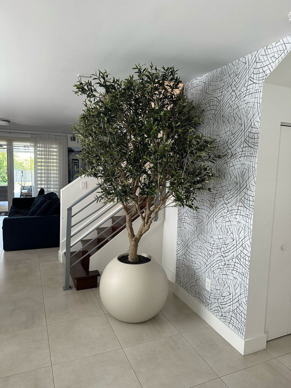Olive Tree in 30&quot; Globe Planter - From Where - 