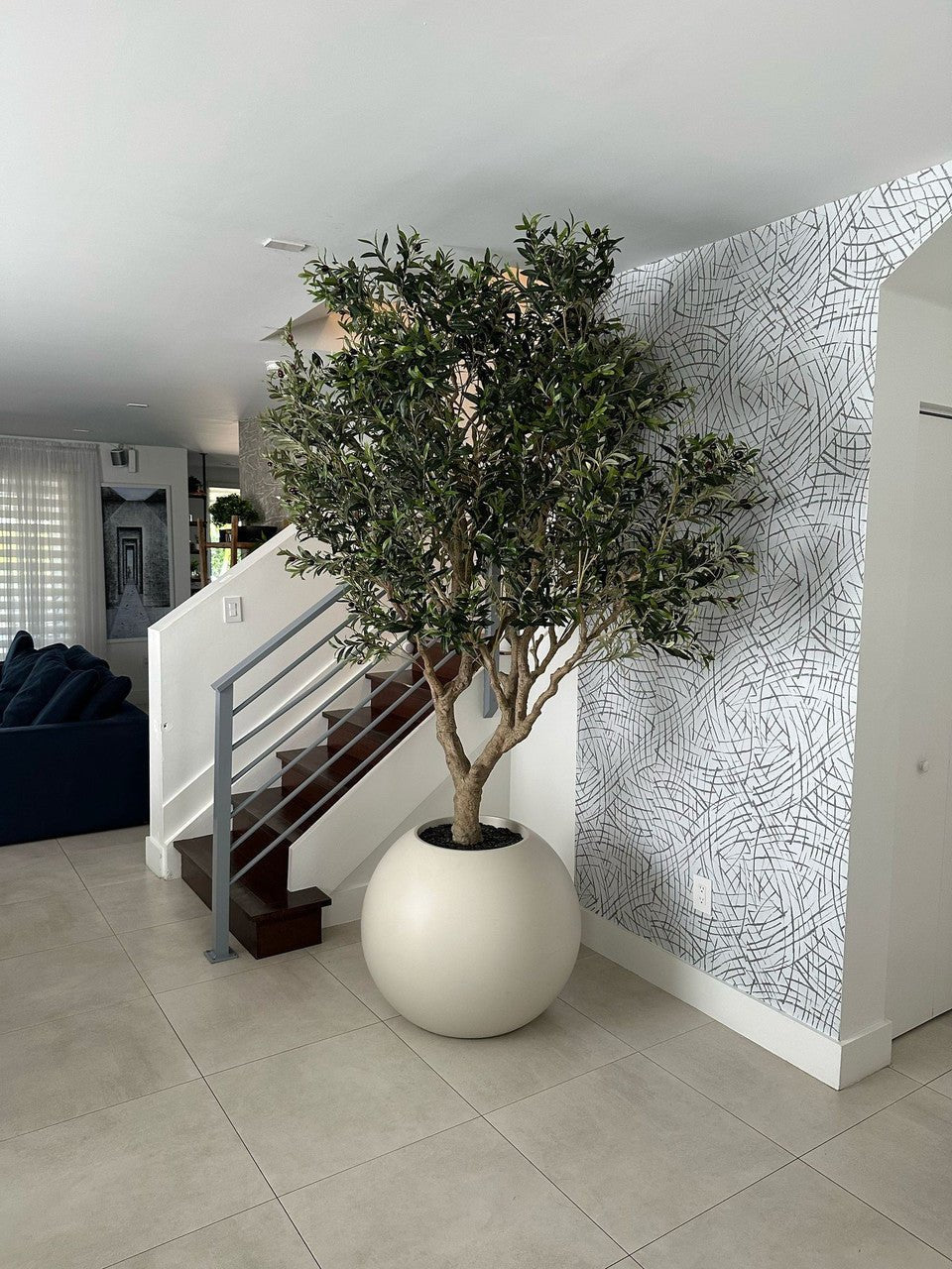 Olive Tree in 30&quot; Globe Planter - From Where - 