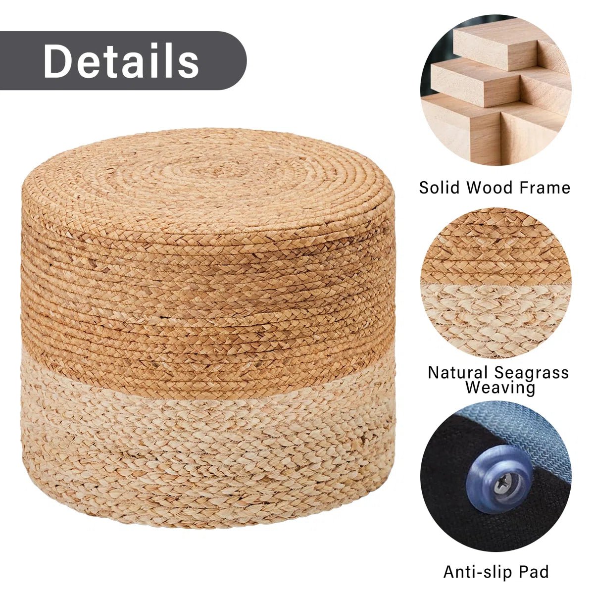 Onaway Upholstered Pouf - From Where - 