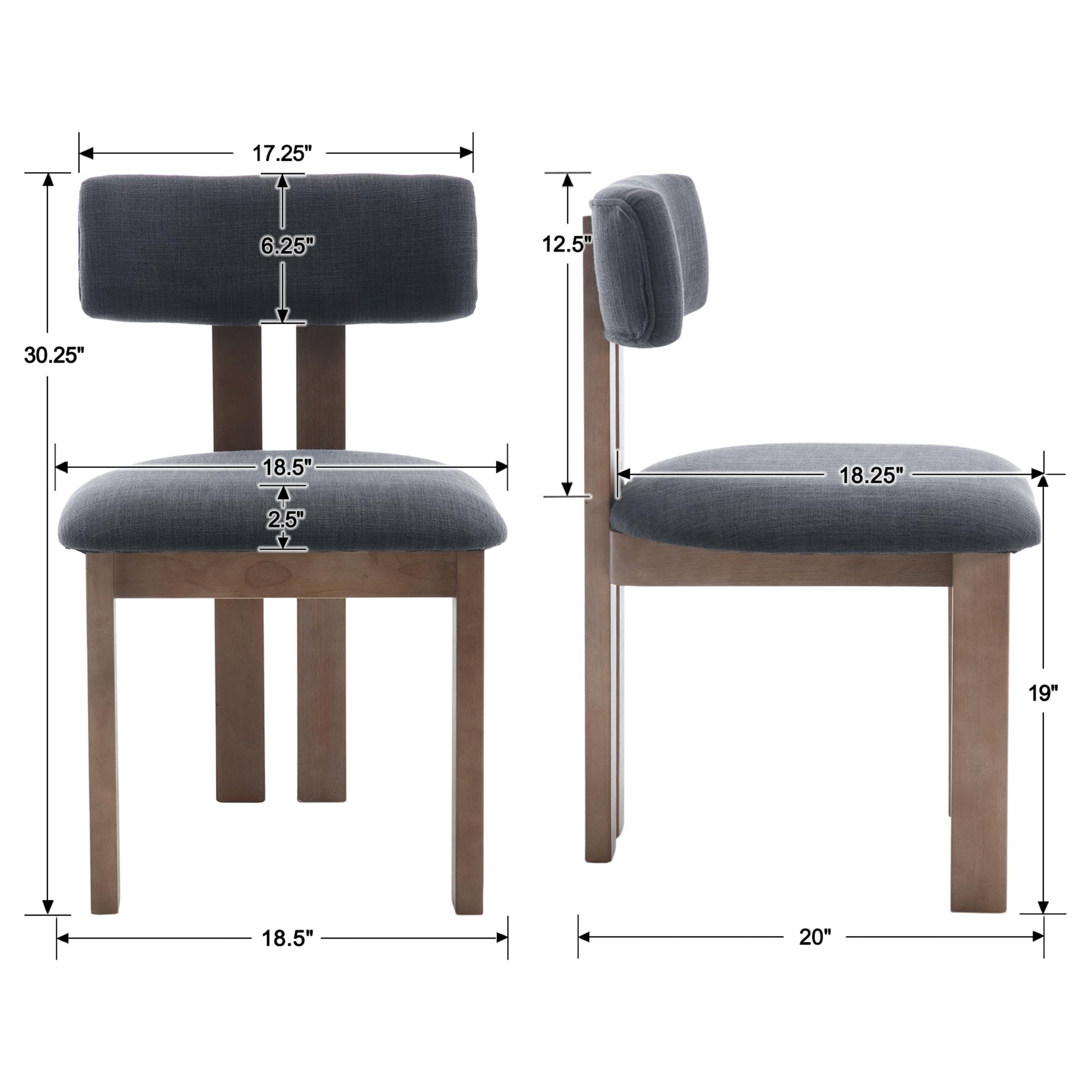 Open Back Dining Chairs Set of 2 - From Where - 