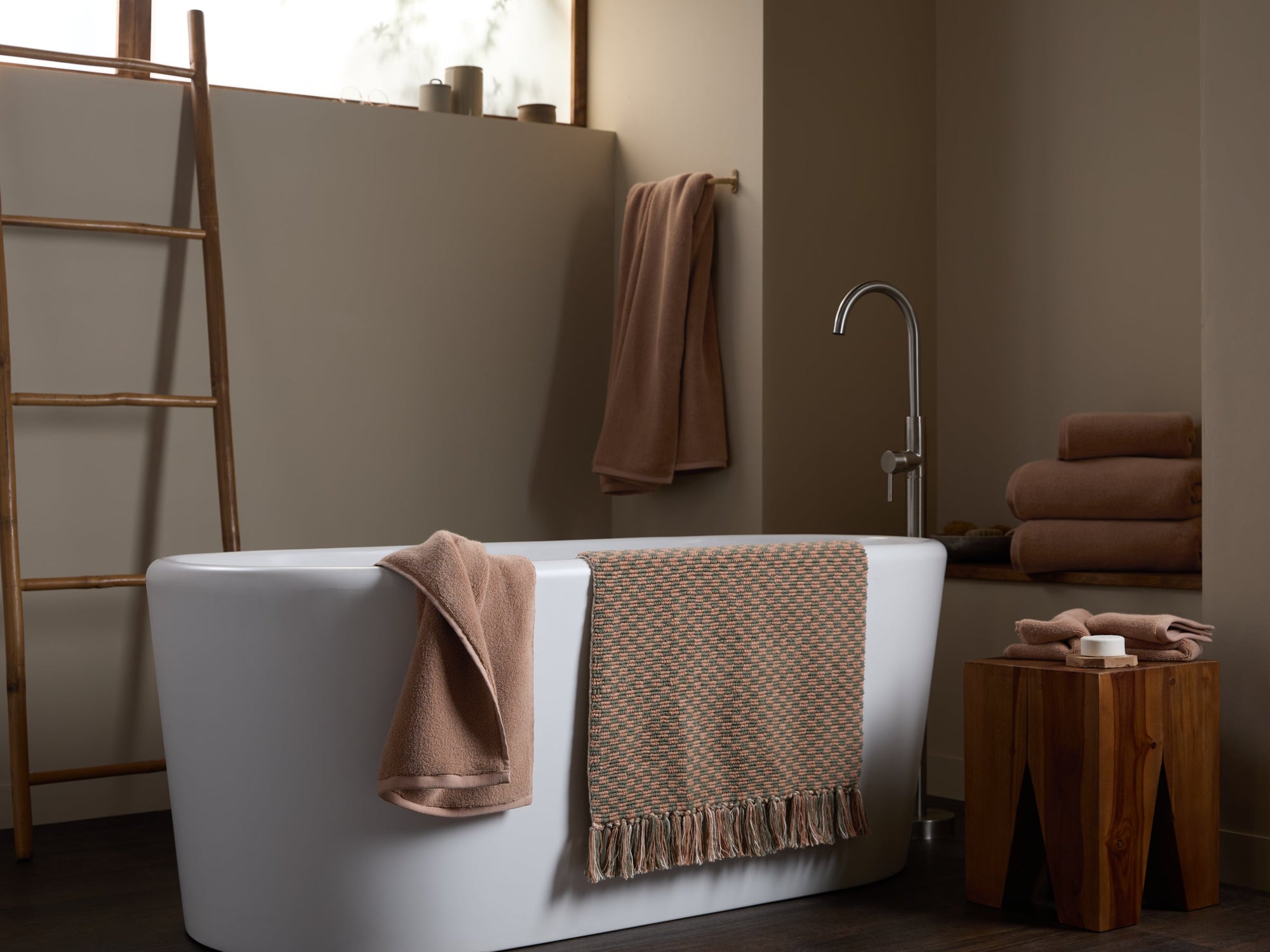 Organic Checkered Bath Rug - From Where - 