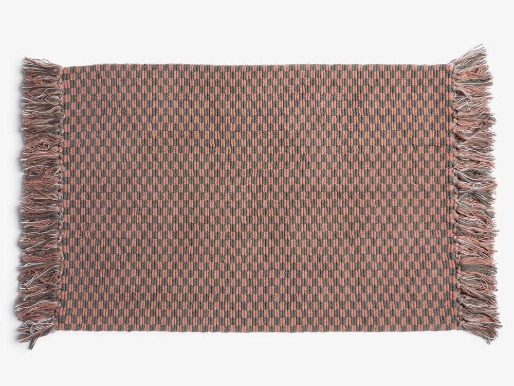 Organic Checkered Bath Rug - From Where -