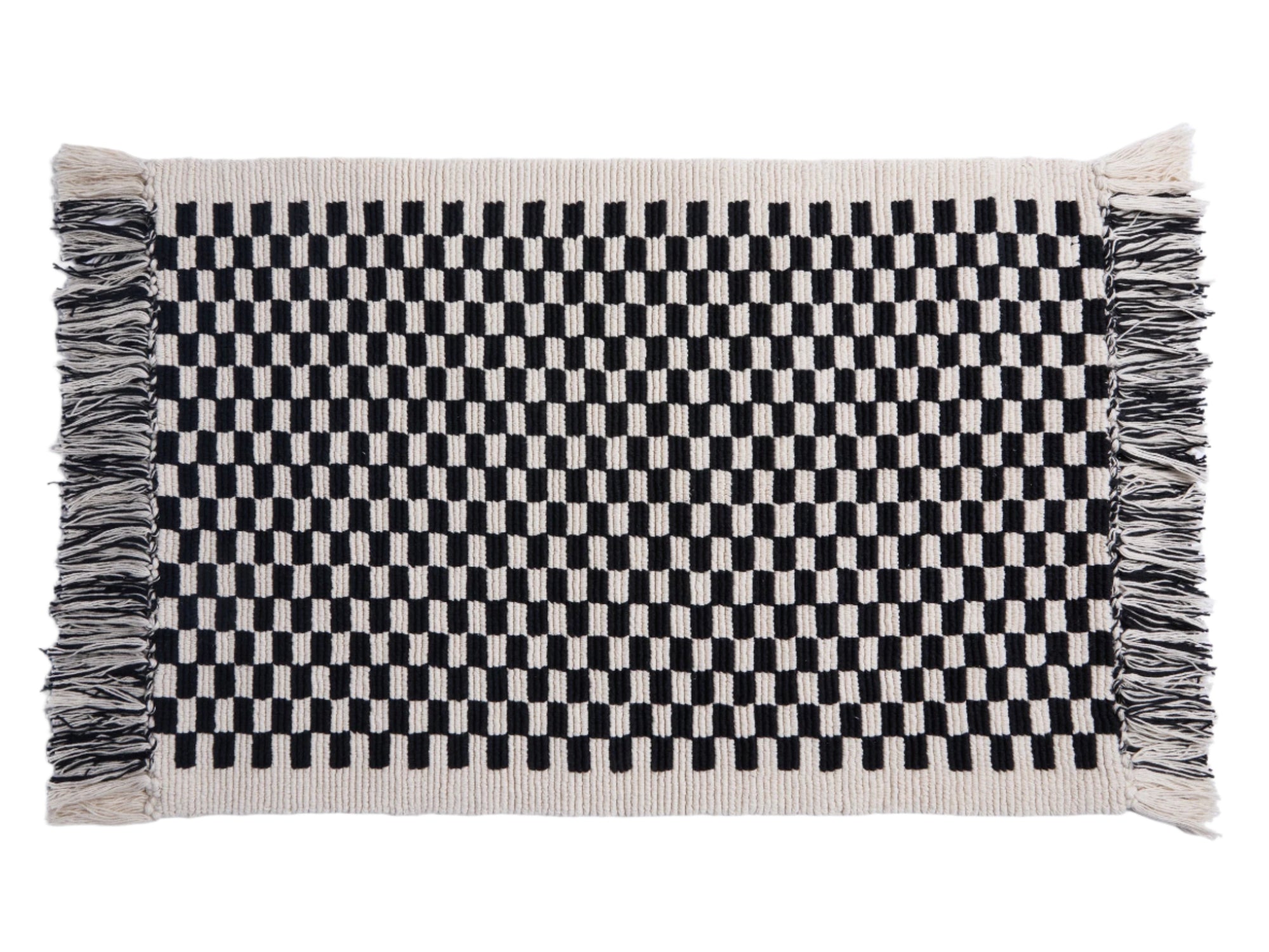 Organic Checkered Bath Rug - From Where - 