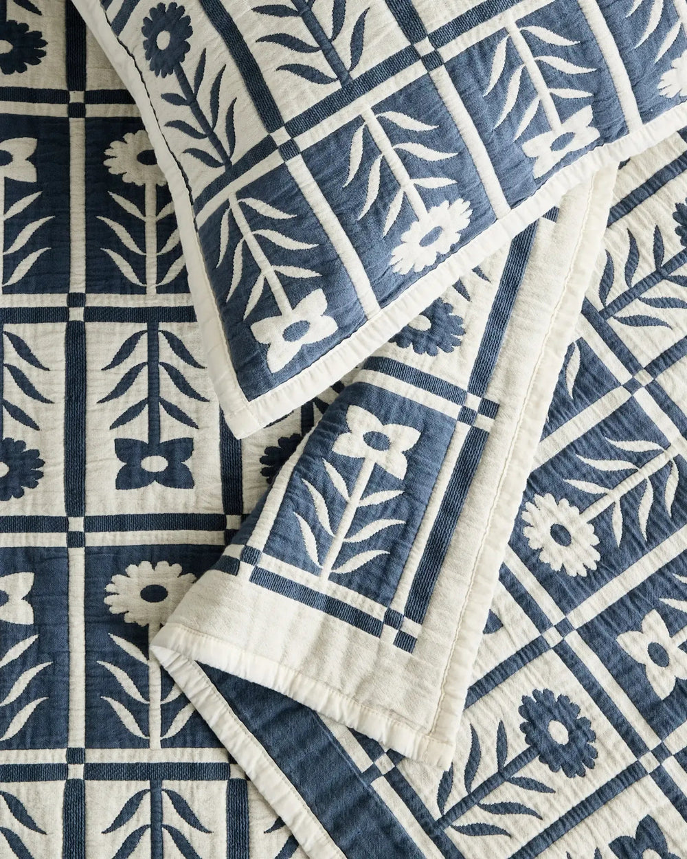 Organic Cotton Jacquard Floral Coverlet - From Where Finds - 
