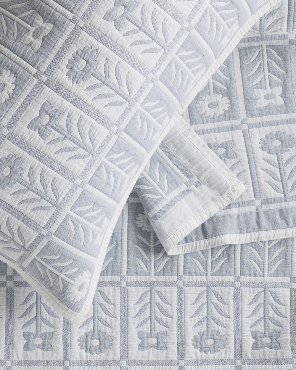 Organic Cotton Jacquard Floral Coverlet - From Where Finds - 