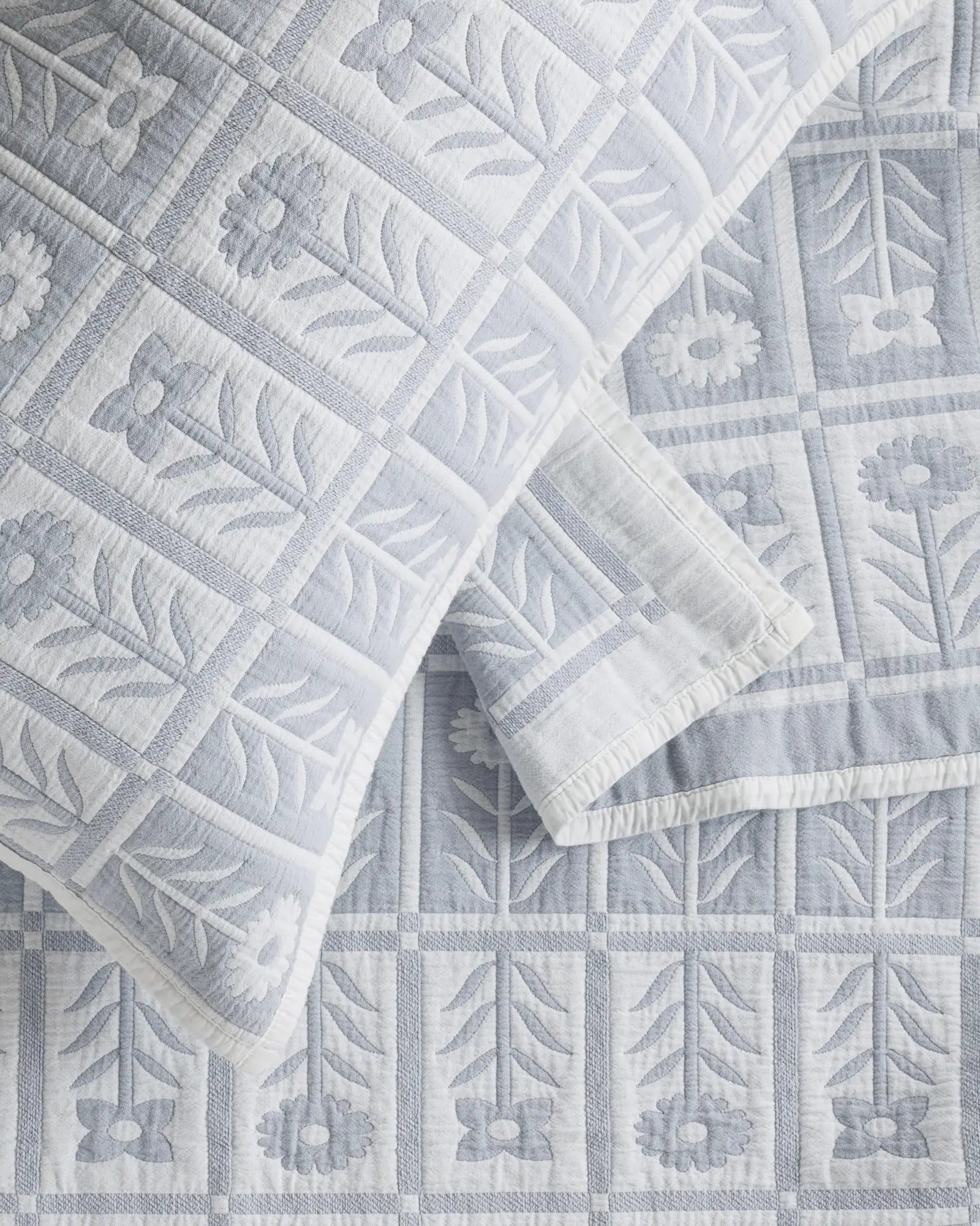 Organic Cotton Jacquard Floral Coverlet - From Where Finds - 
