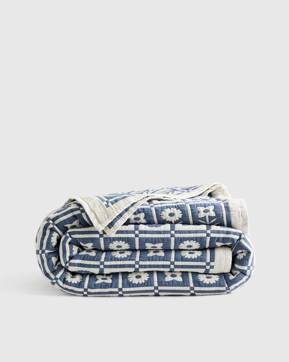 Organic Cotton Jacquard Floral Coverlet - From Where Finds - 
