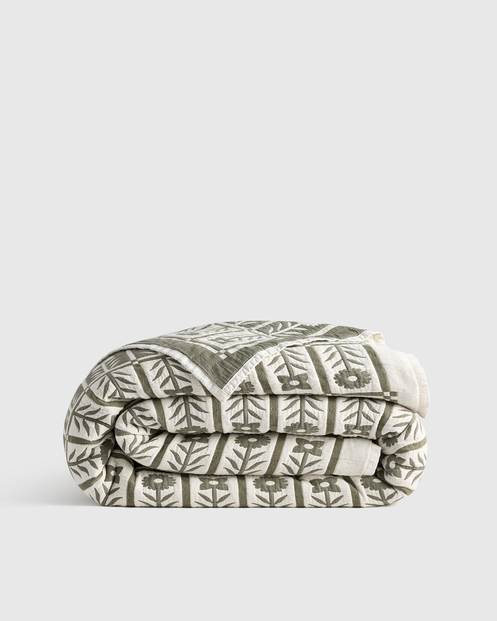 Organic Cotton Jacquard Floral Coverlet - From Where Finds - 