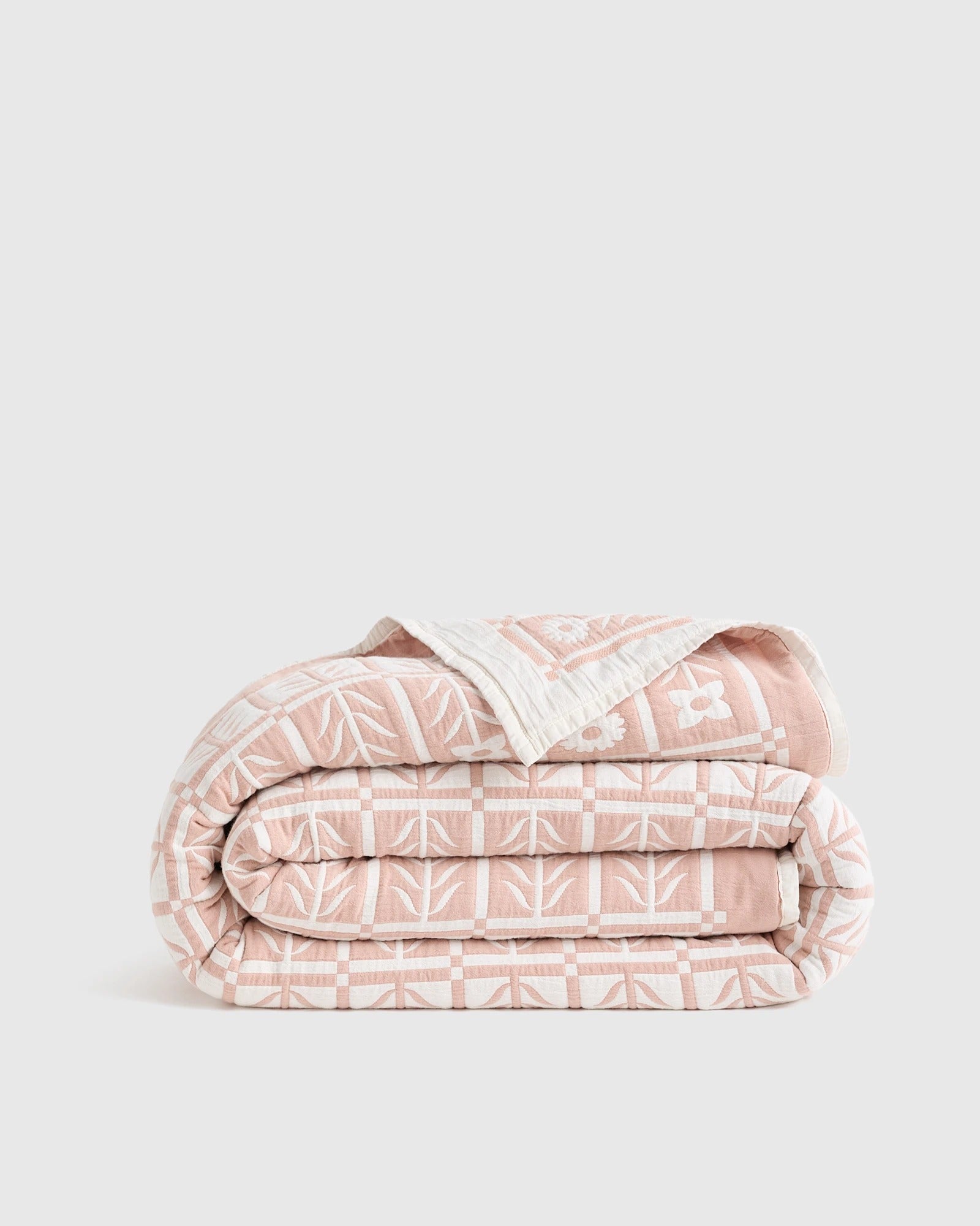Organic Cotton Jacquard Floral Coverlet - From Where Finds - 